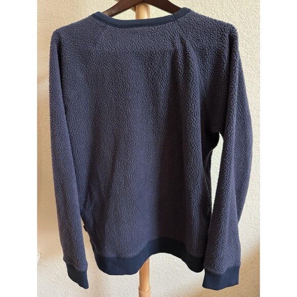 Vtg Patagonia Men's Fleece Pullover Sweatshirt Navy Blue Gorpcore Hiking Camping - Picture 2 of 10